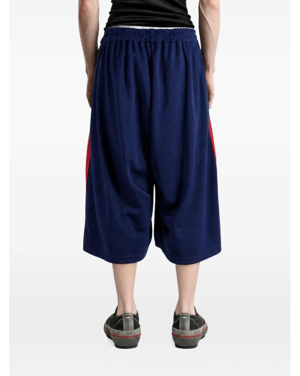 Willy Chavarria Blue Side-Stripe Cropped Track Pants for men