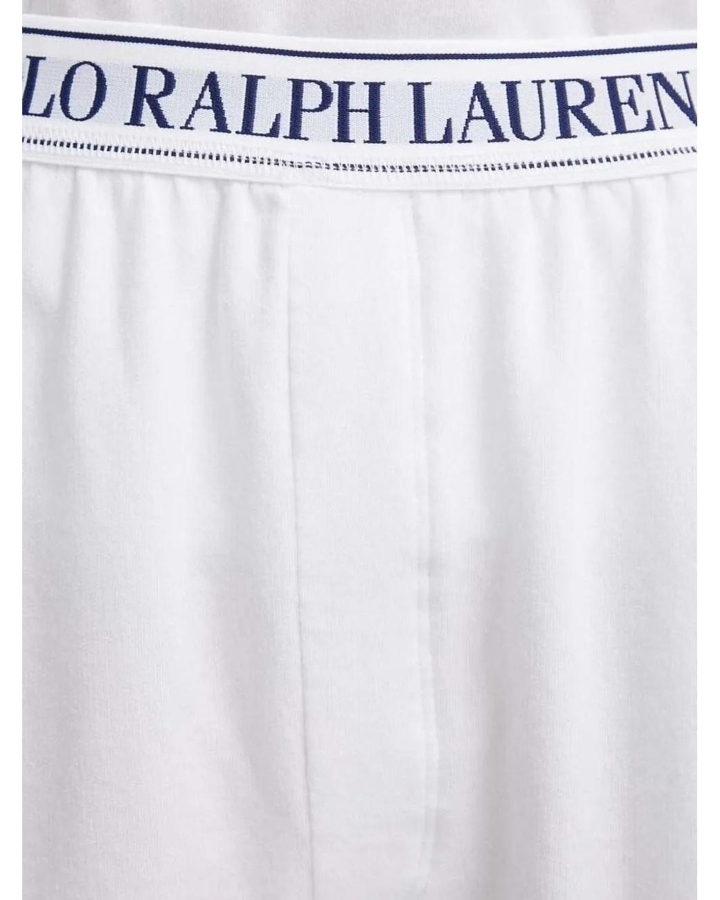 Polo Ralph Lauren White Logo-Band Jersey Pajamas