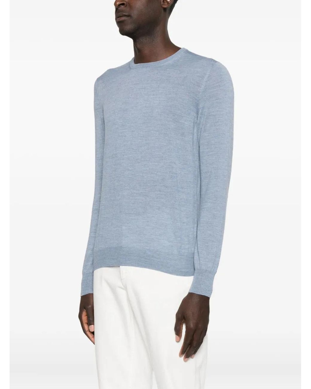 GIUUNO Blue Crew-Neck Sweater for men