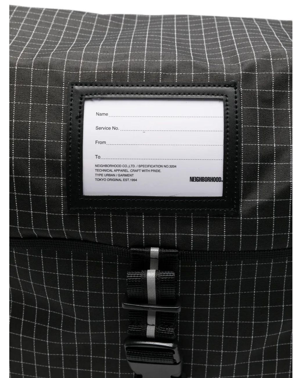 Neighborhood Black Sacoche À Motif Grille for men