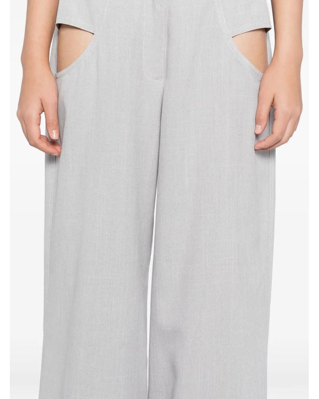 BLAKLACE White Cutout Trousers