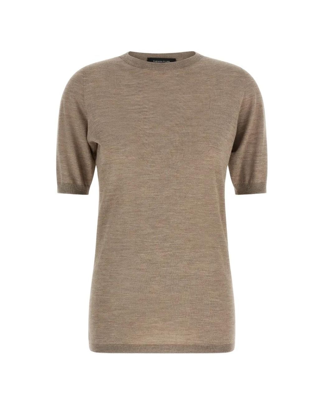 Fabiana Filippi Gray Short-Sleeve Knit T-Shirt
