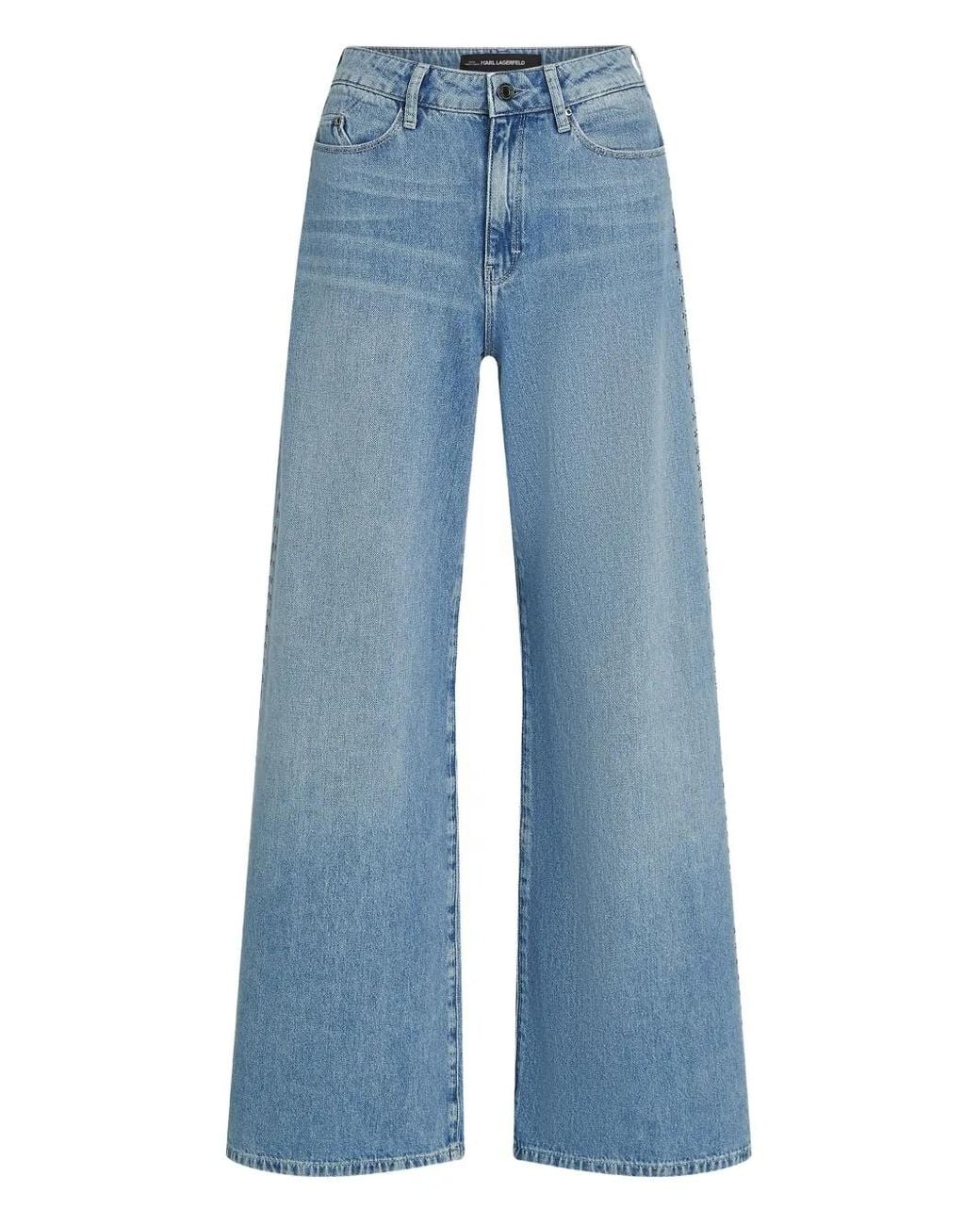 Karl Lagerfeld Blue Studded-Signature Jeans