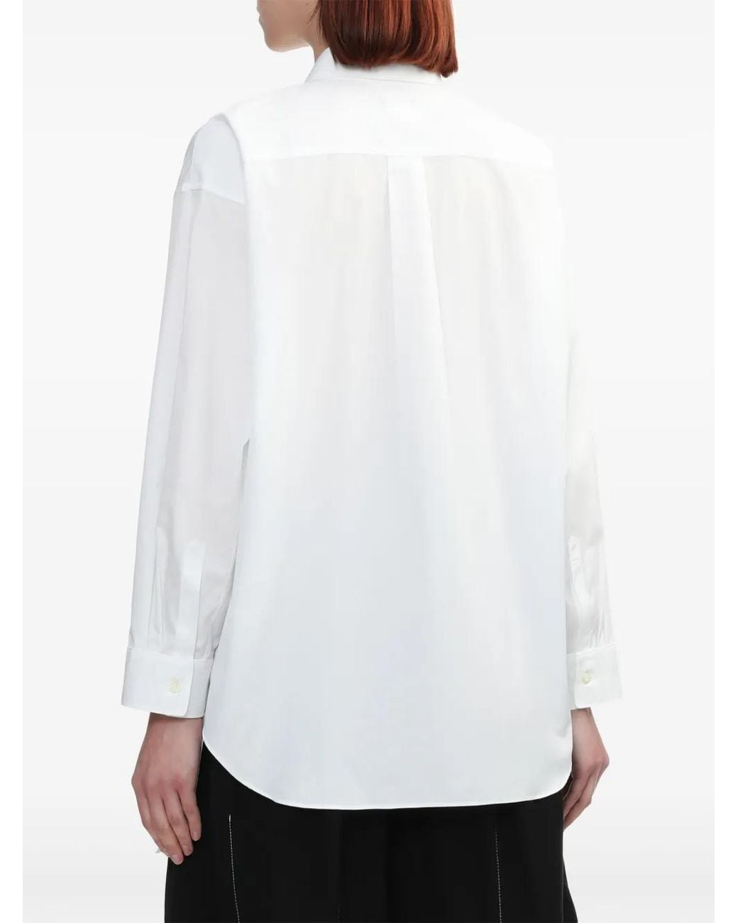 COMME DES GARÇON BLACK White Drop-Shoulder Cotton Shirt
