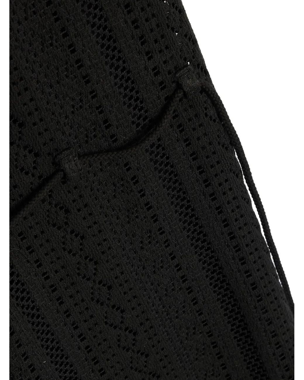 Song For The Mute Black Chain-Lace Wide-Leg Trousers for men