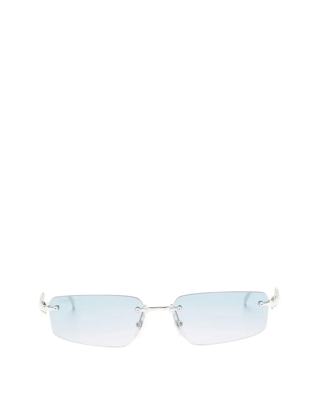 Cartier White Clash De Cartier Rimless Rectangle-Frame Sunglasses