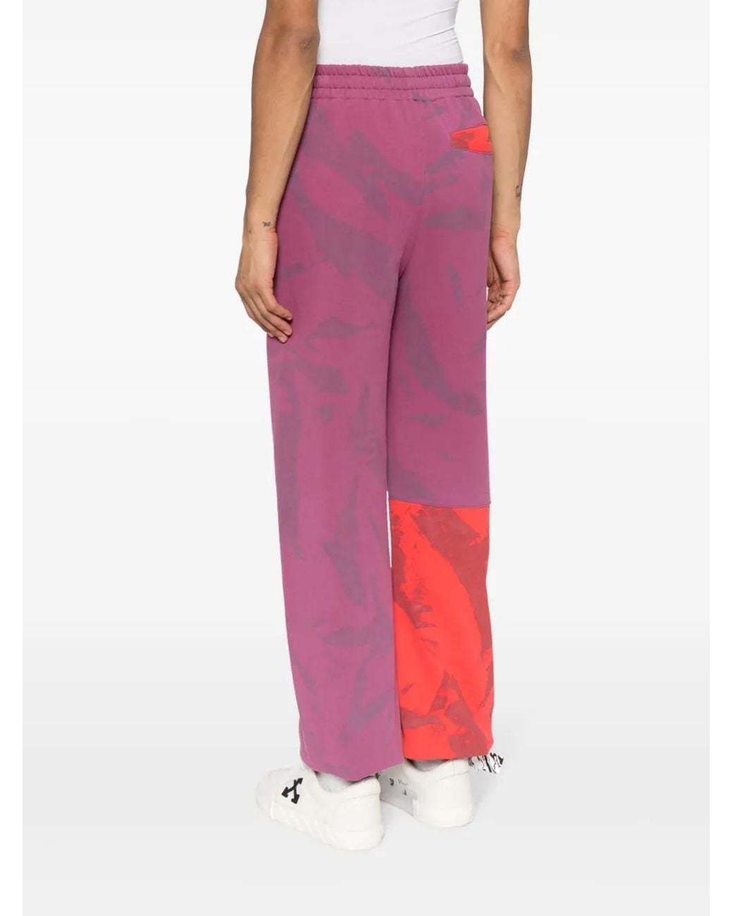 Off-White c/o Virgil Abloh Red Abstract-Print Track Pants for men