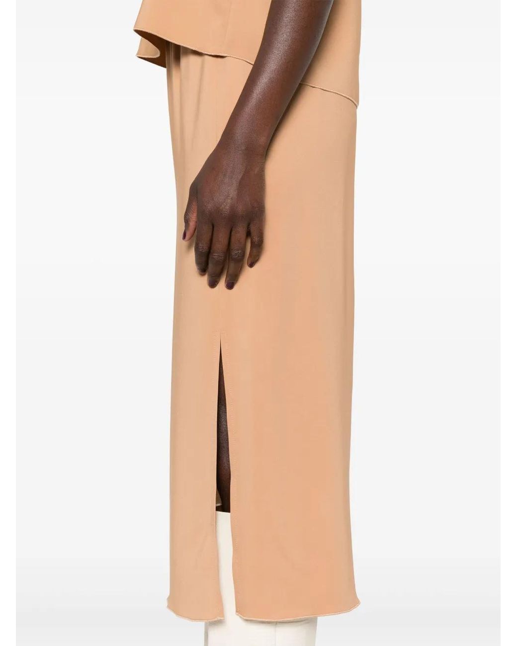 Forte_forte Orange Stretch Cady Crepe Pencil Skirt Clothing