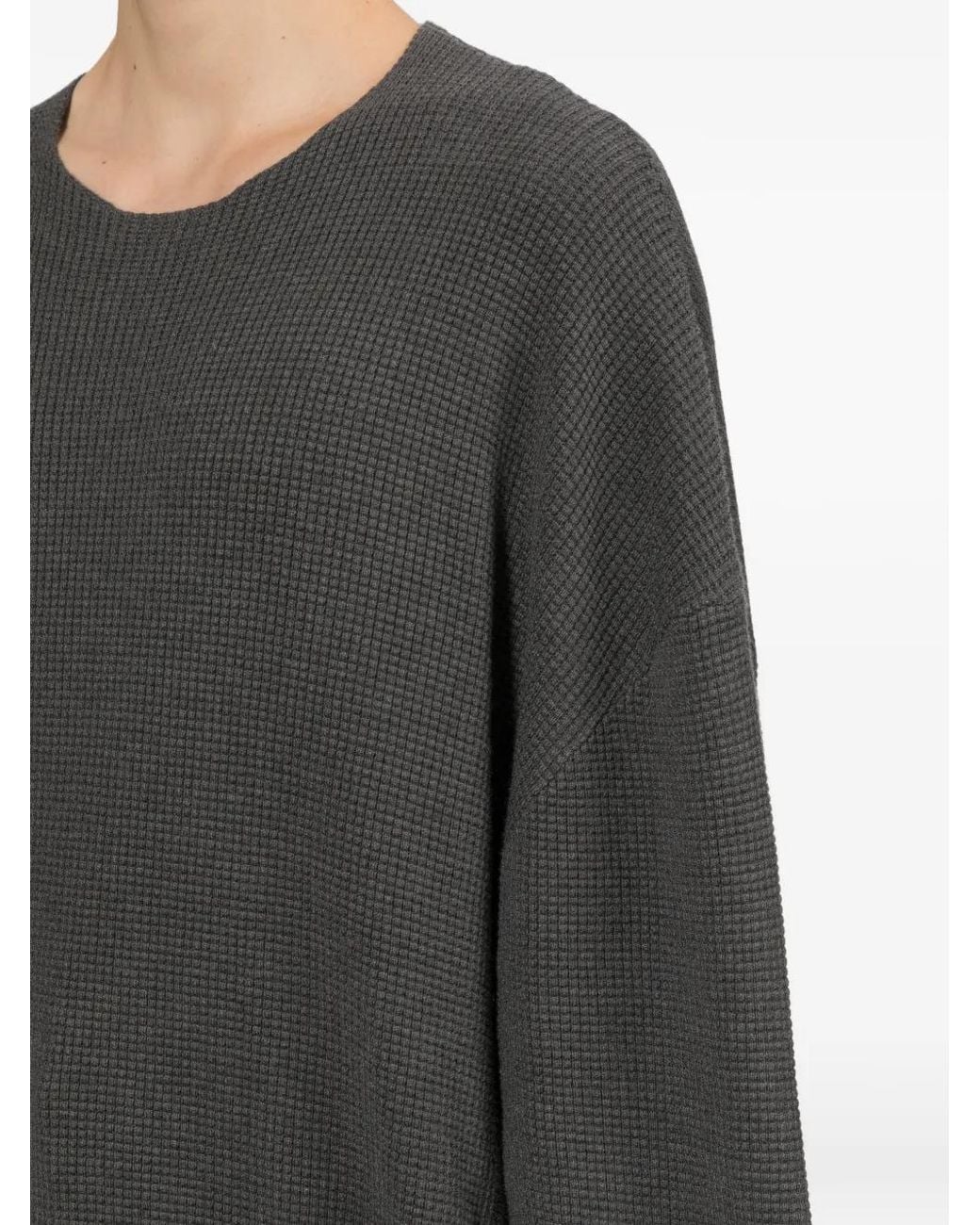 Fear Of God Gray Waffle-Knit Drop-Shoulder Sweater for men