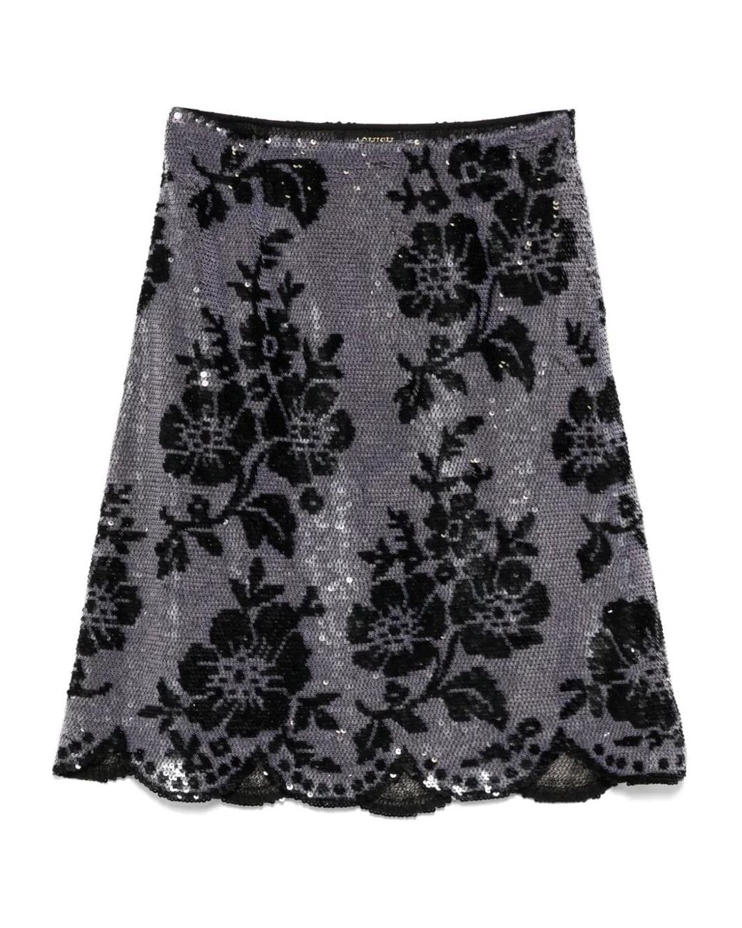Ashish Black Sequin Mesh Skirt