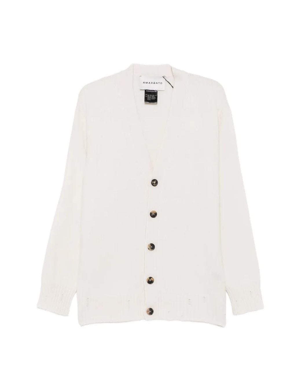 Amaranto White Button-Up Cardigan for men