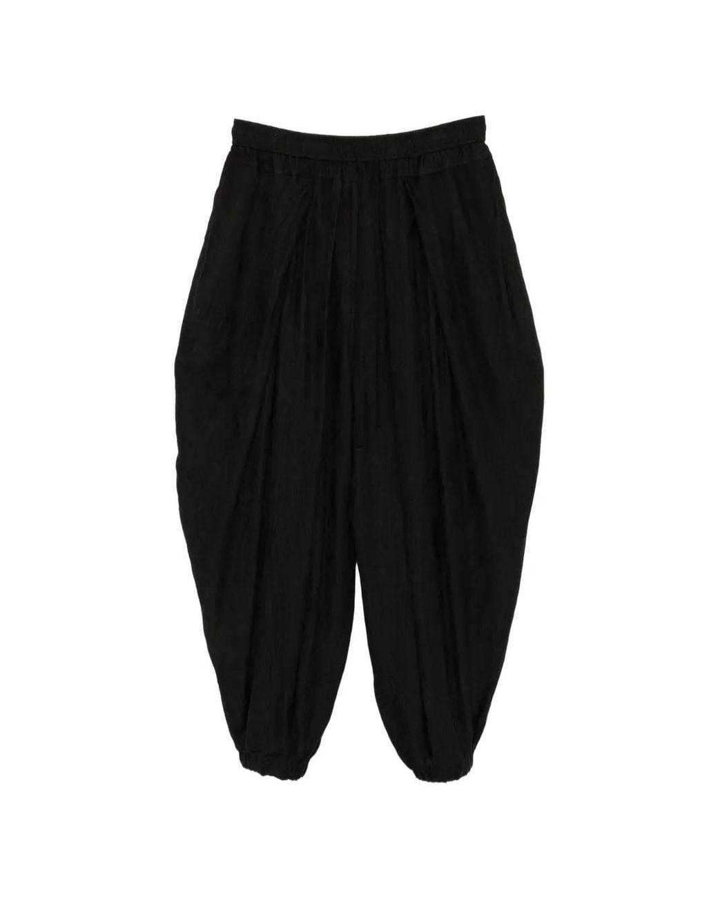 Julius Black Pleated Drawstring Trousers for men