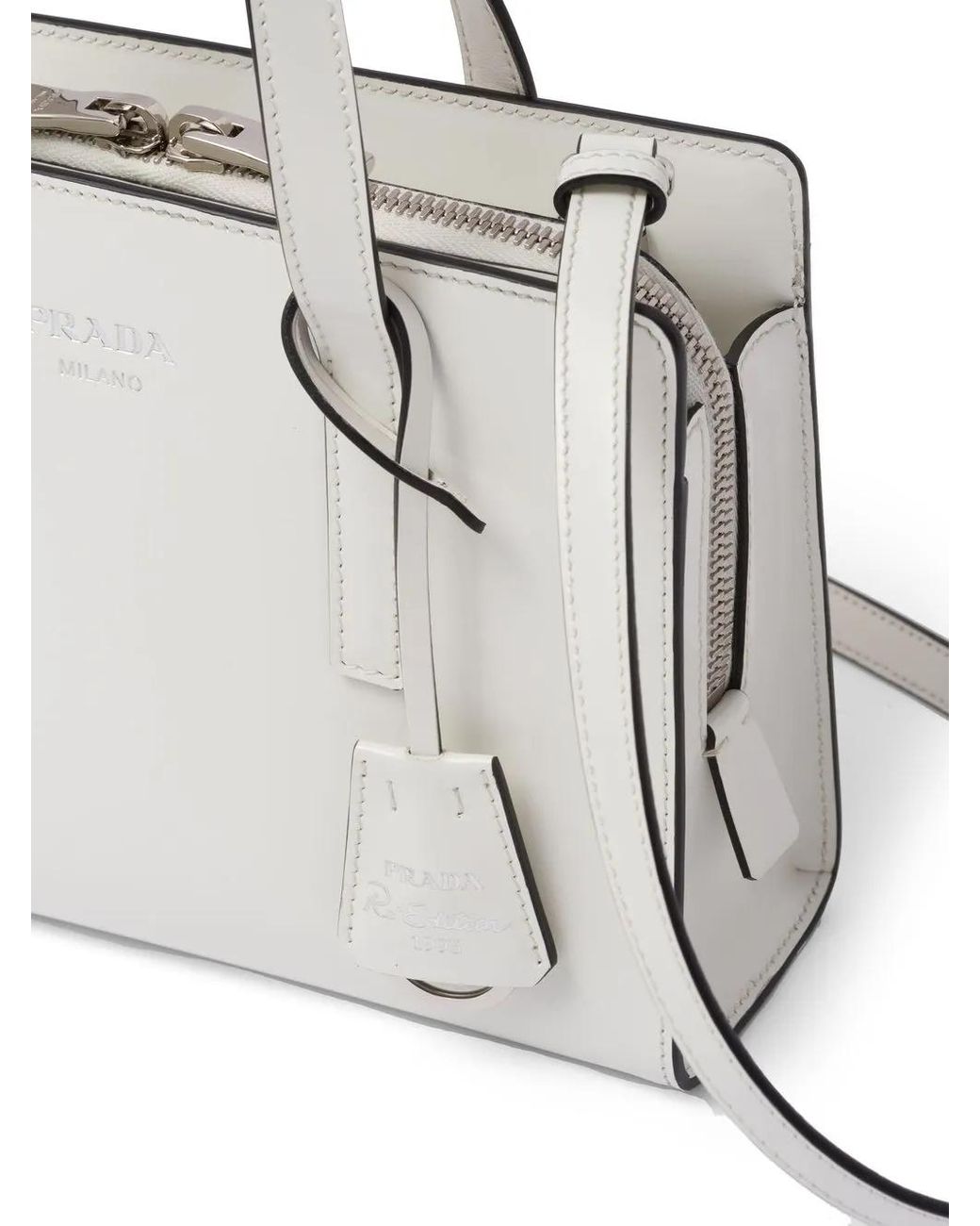 Prada White Re-Edition 1995 Leather Bag