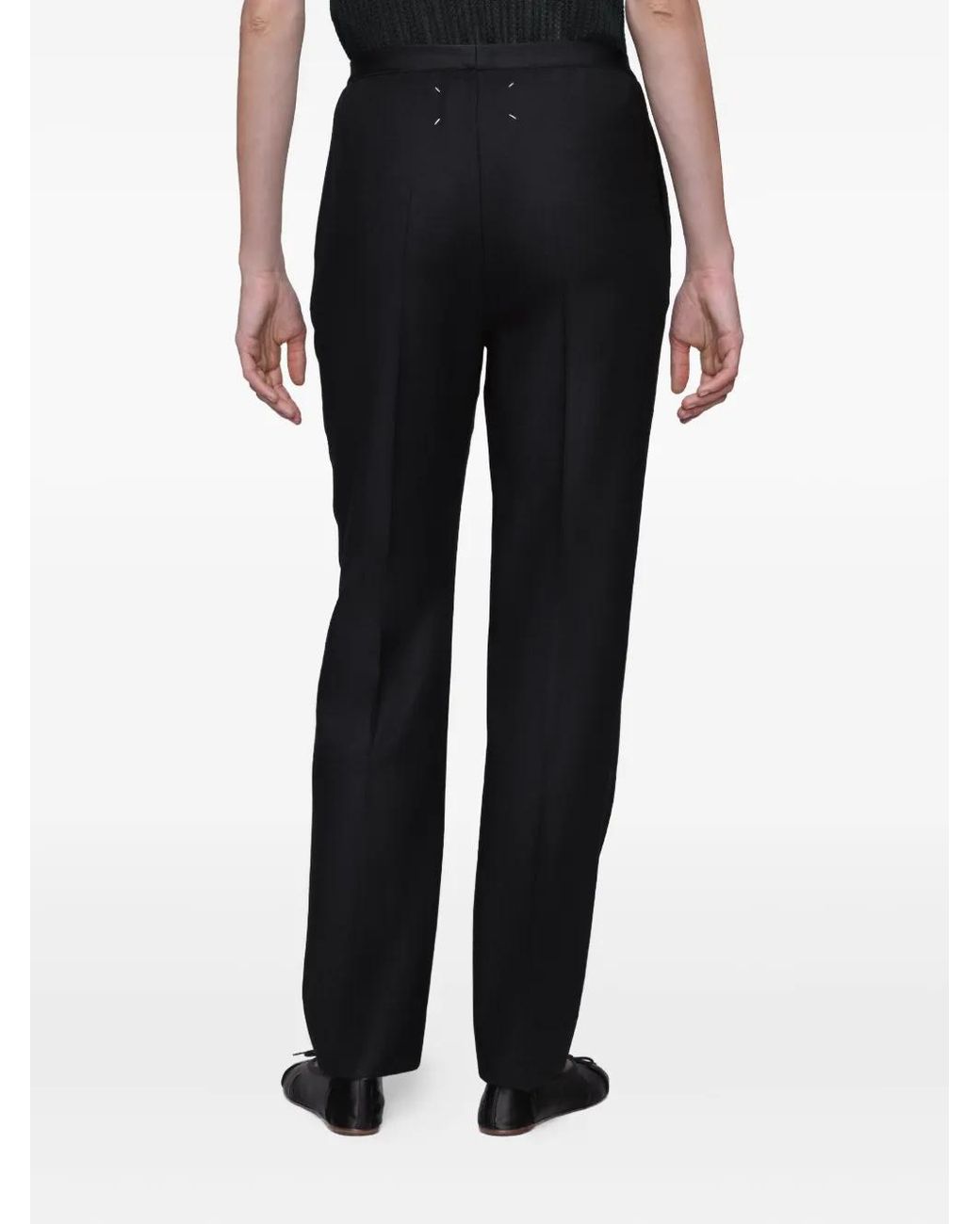 Maison Margiela Black Wool Straight-Leg Pants