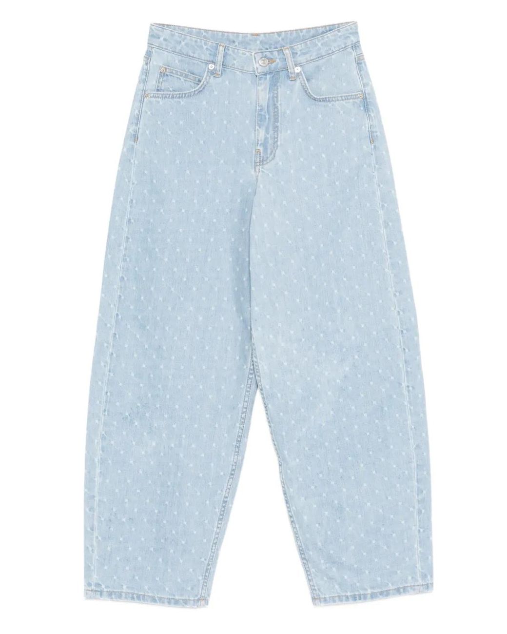 Maje Blue Textured Balloon Jeans
