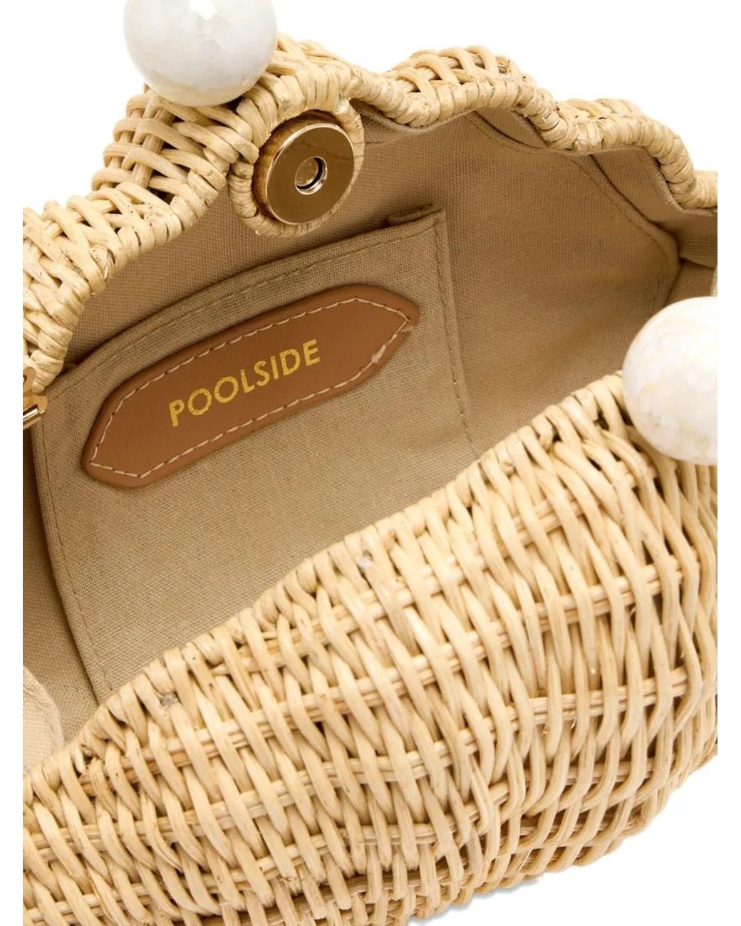 Poolside Natural Mini Shell-Shaped Clutch