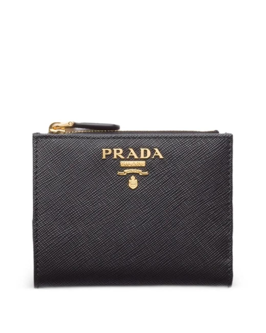 Prada Black Small Saffiano Leather Wallet