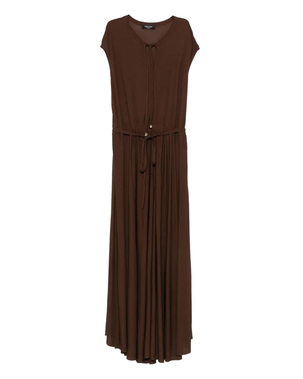 Fabiana Filippi Brown Drawstring Maxi Dress