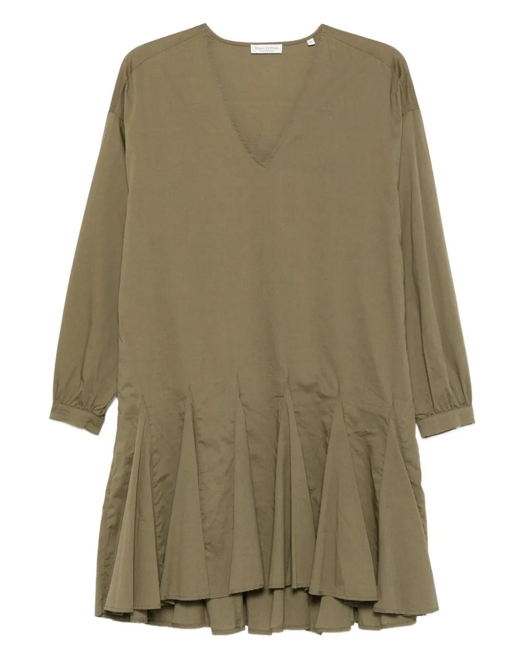 Marc O' Polo Green V-Neck Tiered Midi Dress