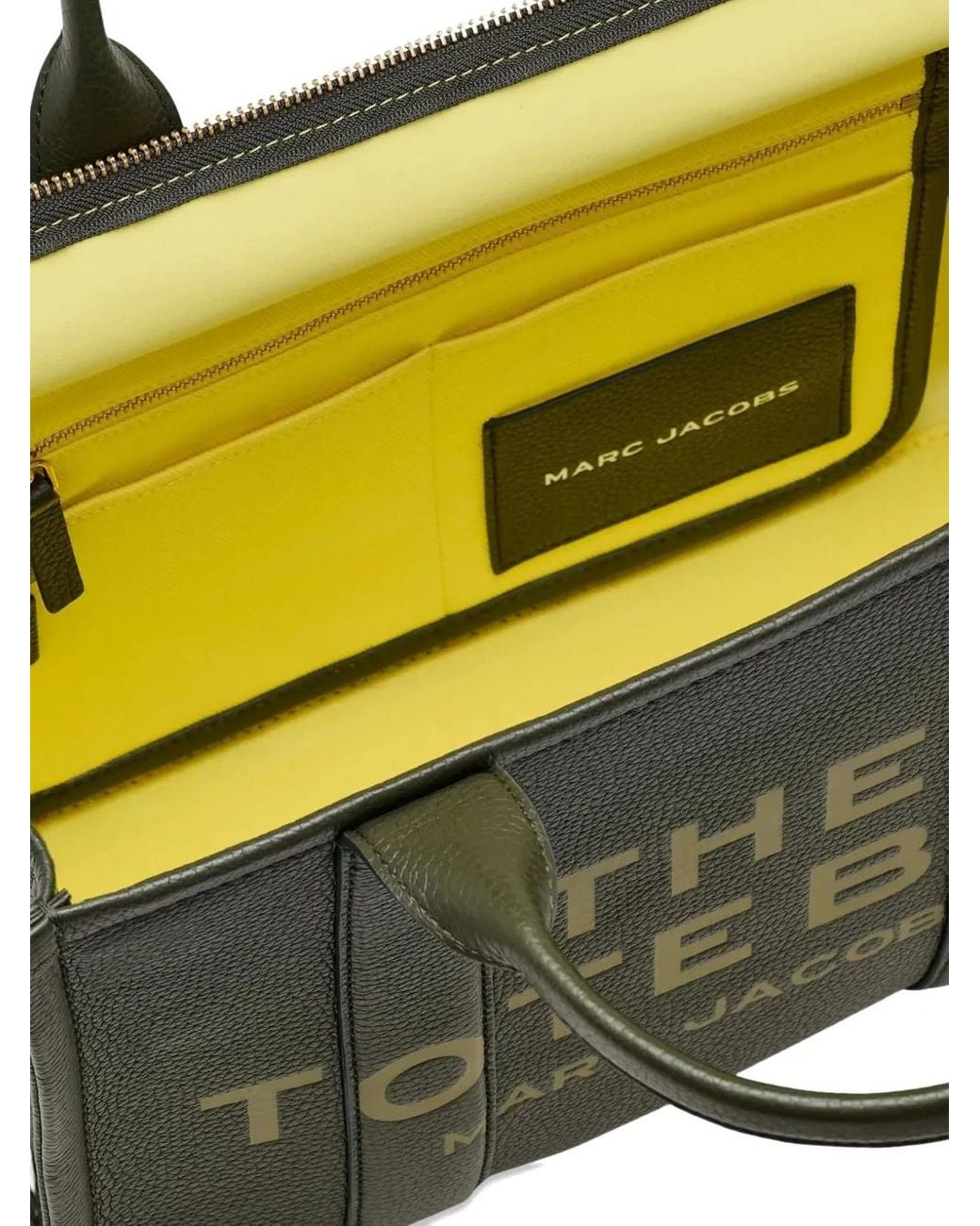 Marc Jacobs Green Borsa A Mano The Leather Medium Tote Bag