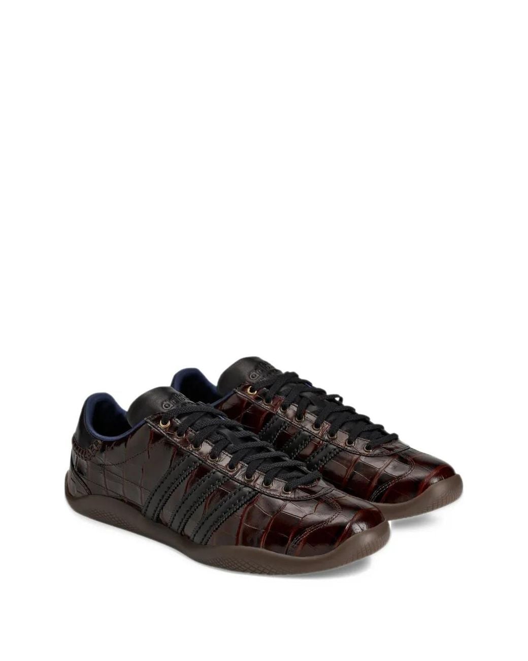 Wales Bonner Black Xadidas Originals Karintha Croc-Embossed Leather Sneakers for men