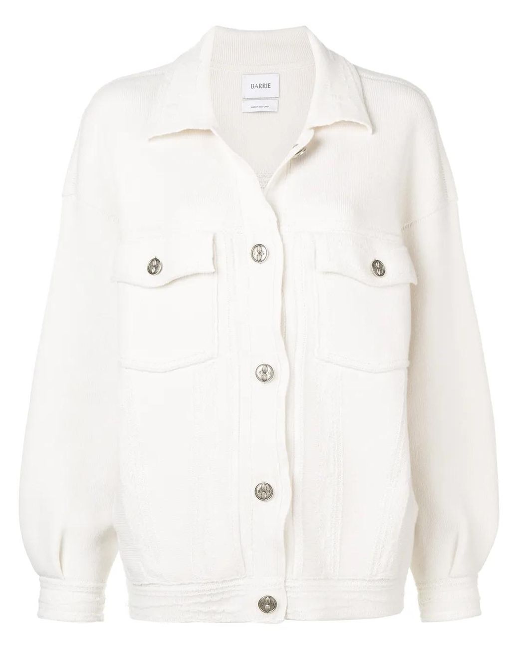 Barrie White Contrast-Stitching Denim-Effect Jacket