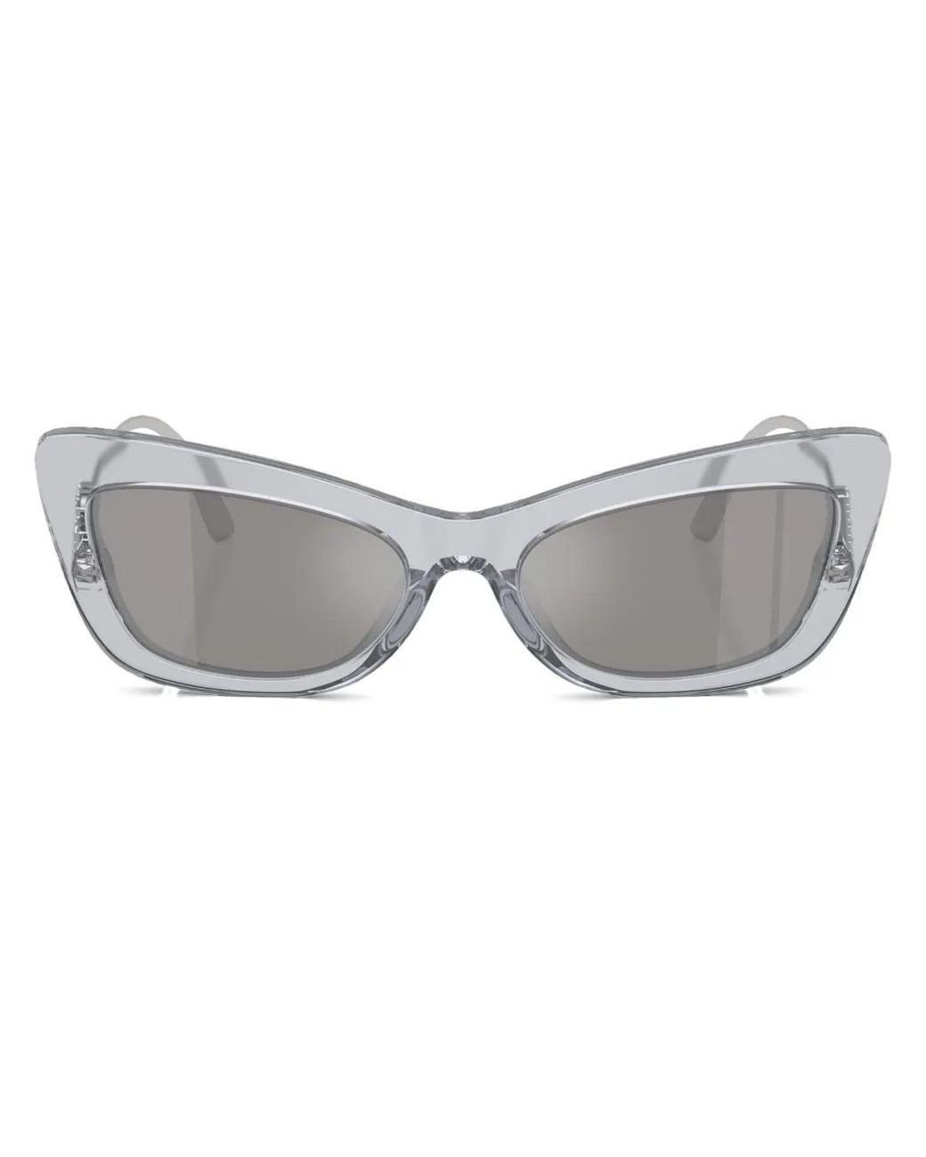 Dolce & Gabbana Gray Crystal Cat-Eye Sunglasses