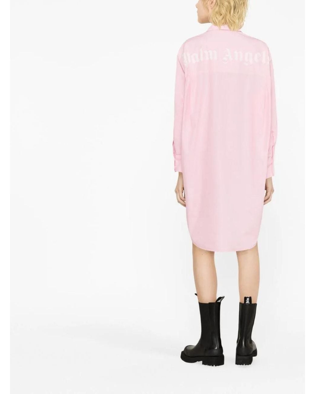 Palm Angels Pink Cotton Shirt Dress
