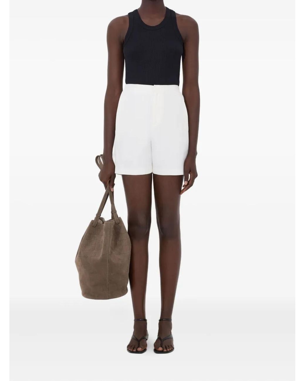 Loulou de Saison White Ivan Elasticated Shorts