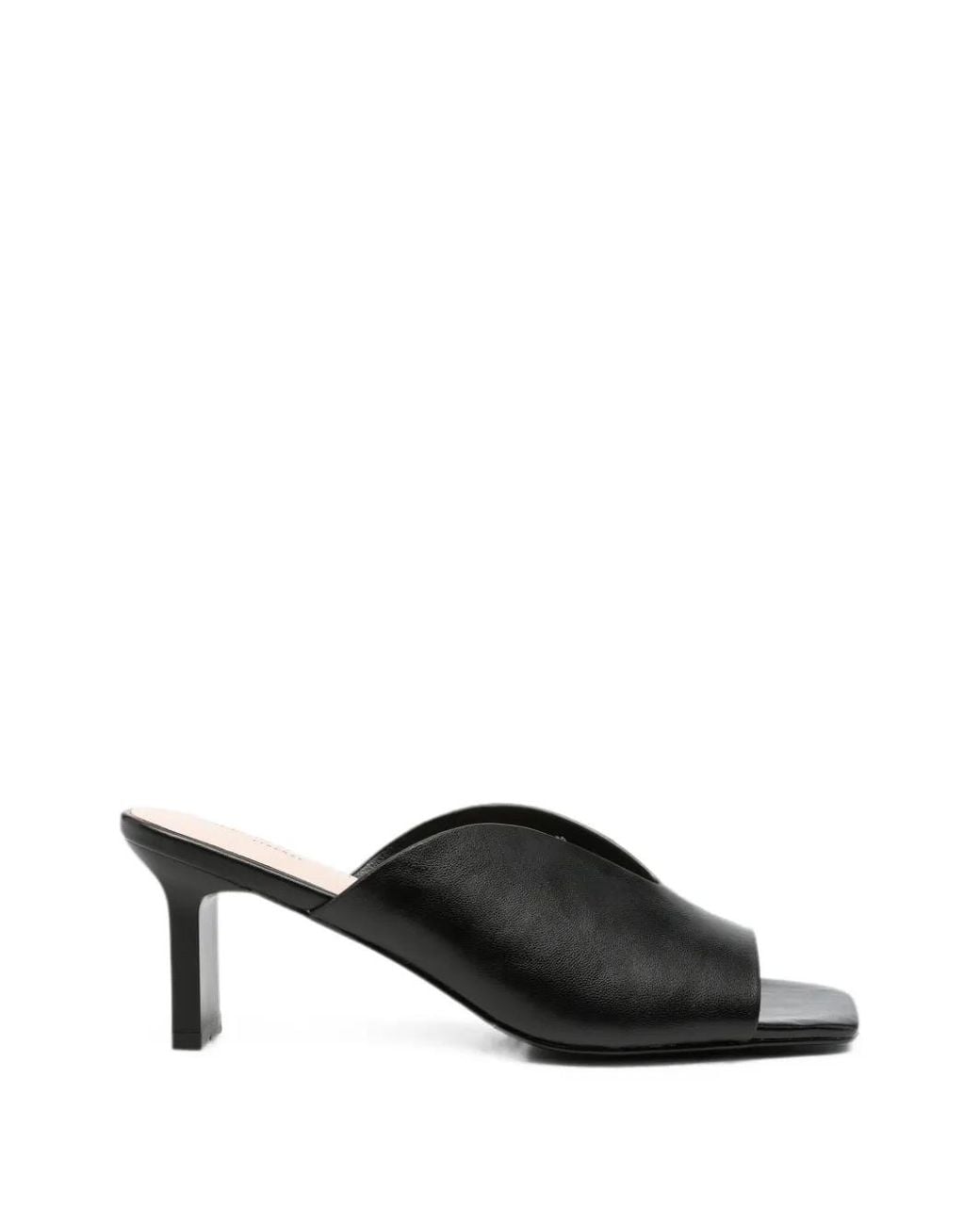 SERGIO MORETTI FIRENZE Black V-Neck Square-Toe Sandals