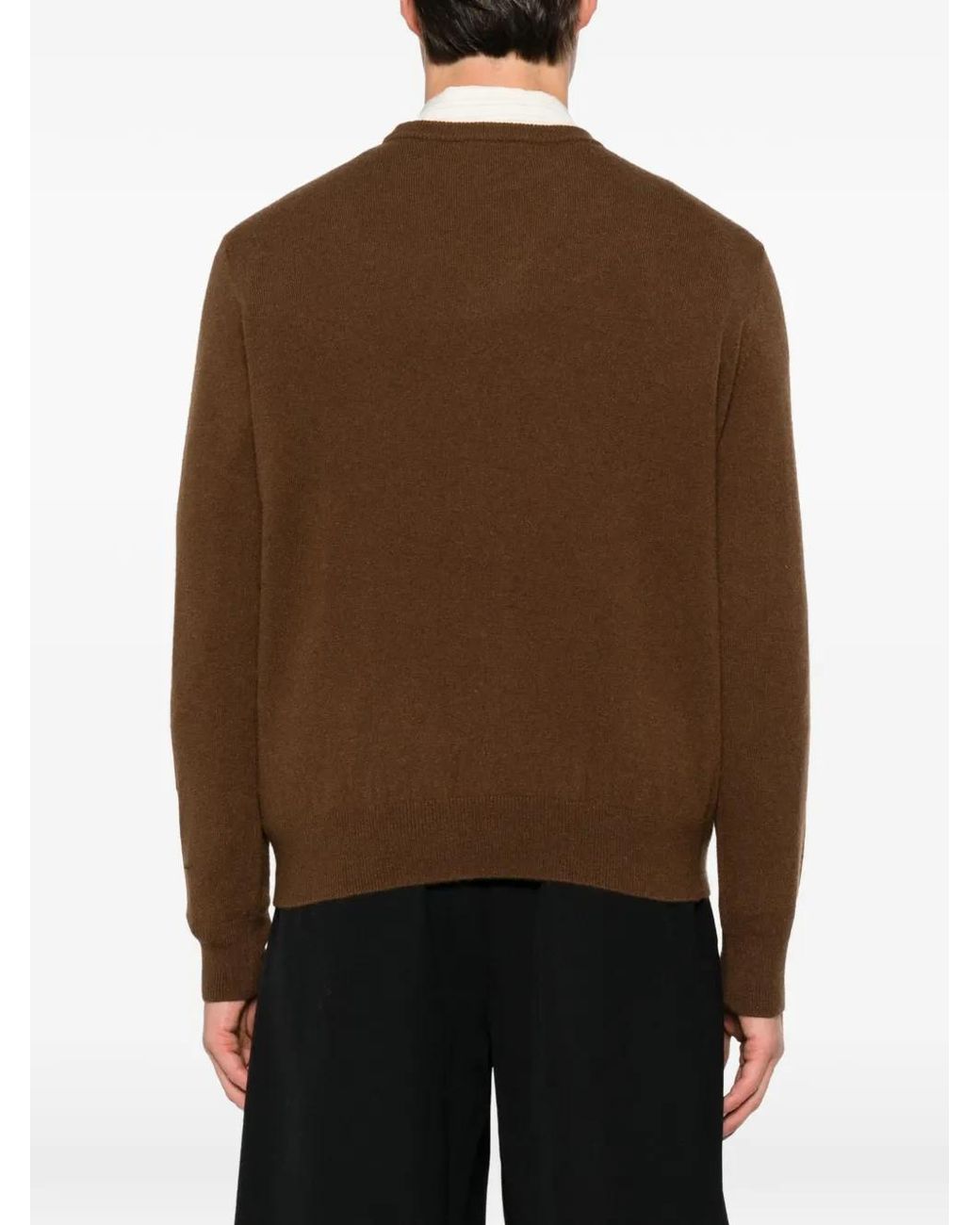 Entire studios Brown Crew-Neck Ribbed-Trim Sweater