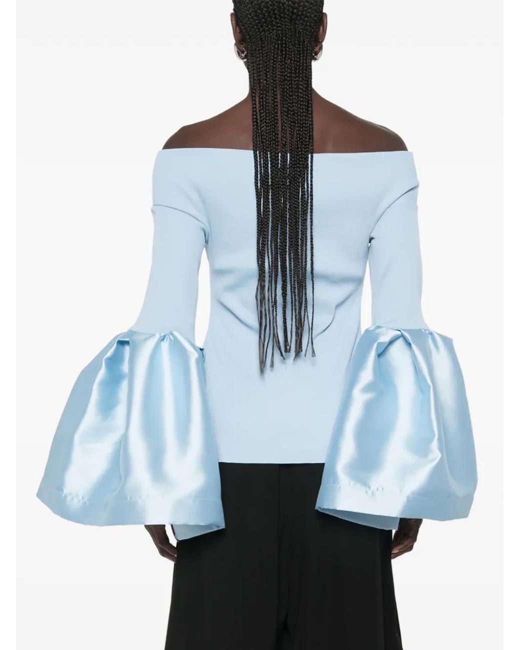 Marques'Almeida Off-Shoulder Blouse in het Blue