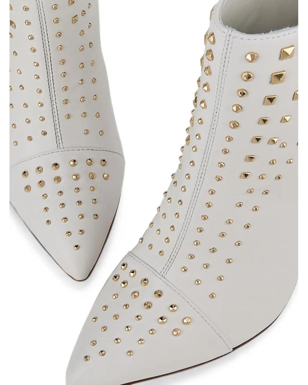 Kat Maconie White Samara Stud-Embellished Ankle Boots