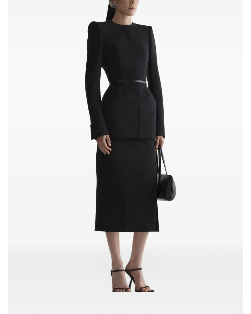 Mugler Black Collarless Hourglass Jacket