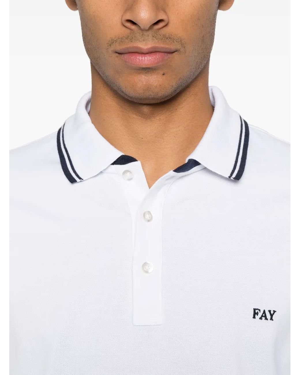 Polo De Piqué Fay de hombre de color White