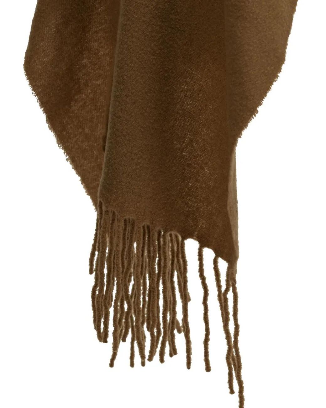 Destin Brown Fringed Hooded Poncho