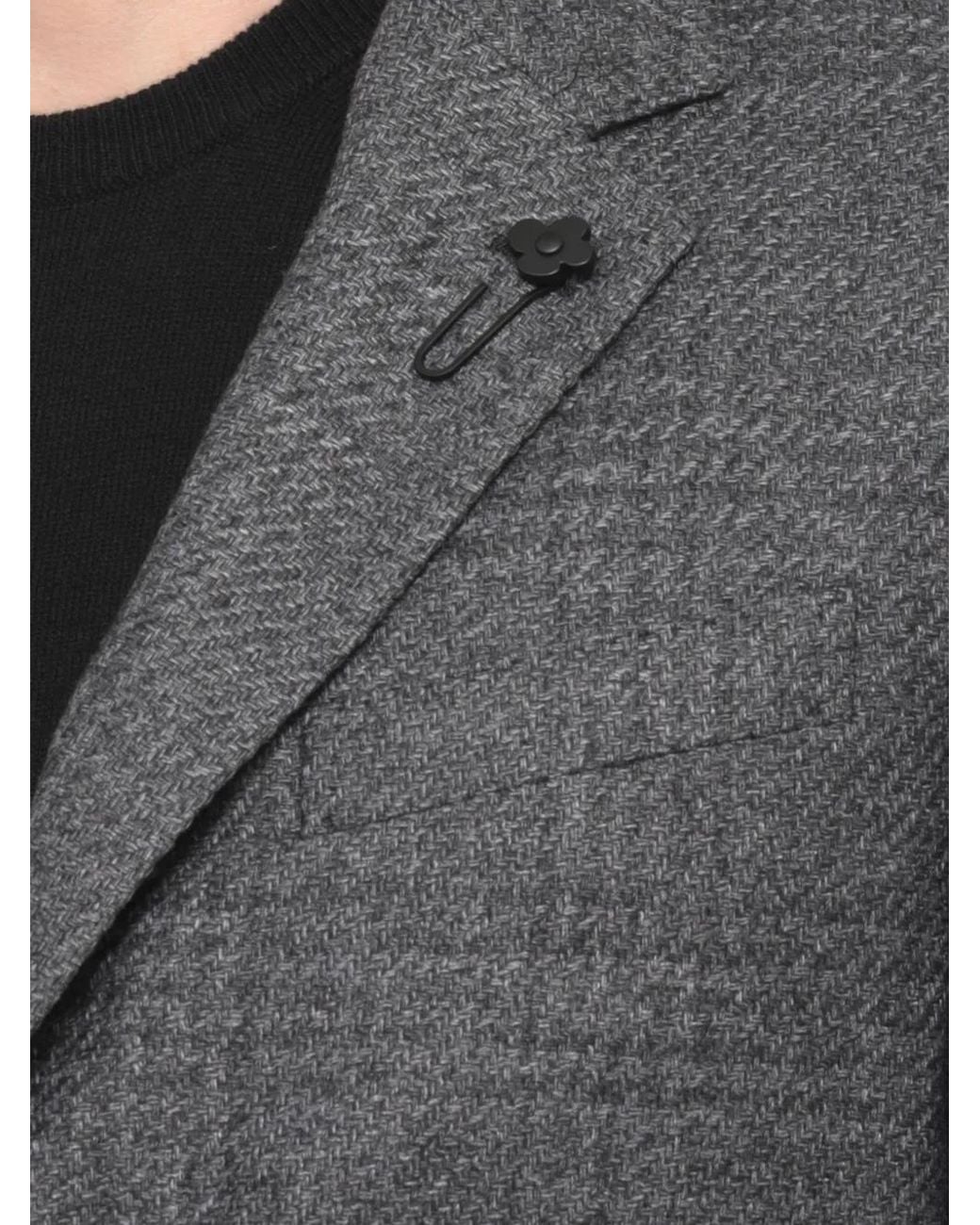 Lardini Gray Check-Pattern Jacket for men