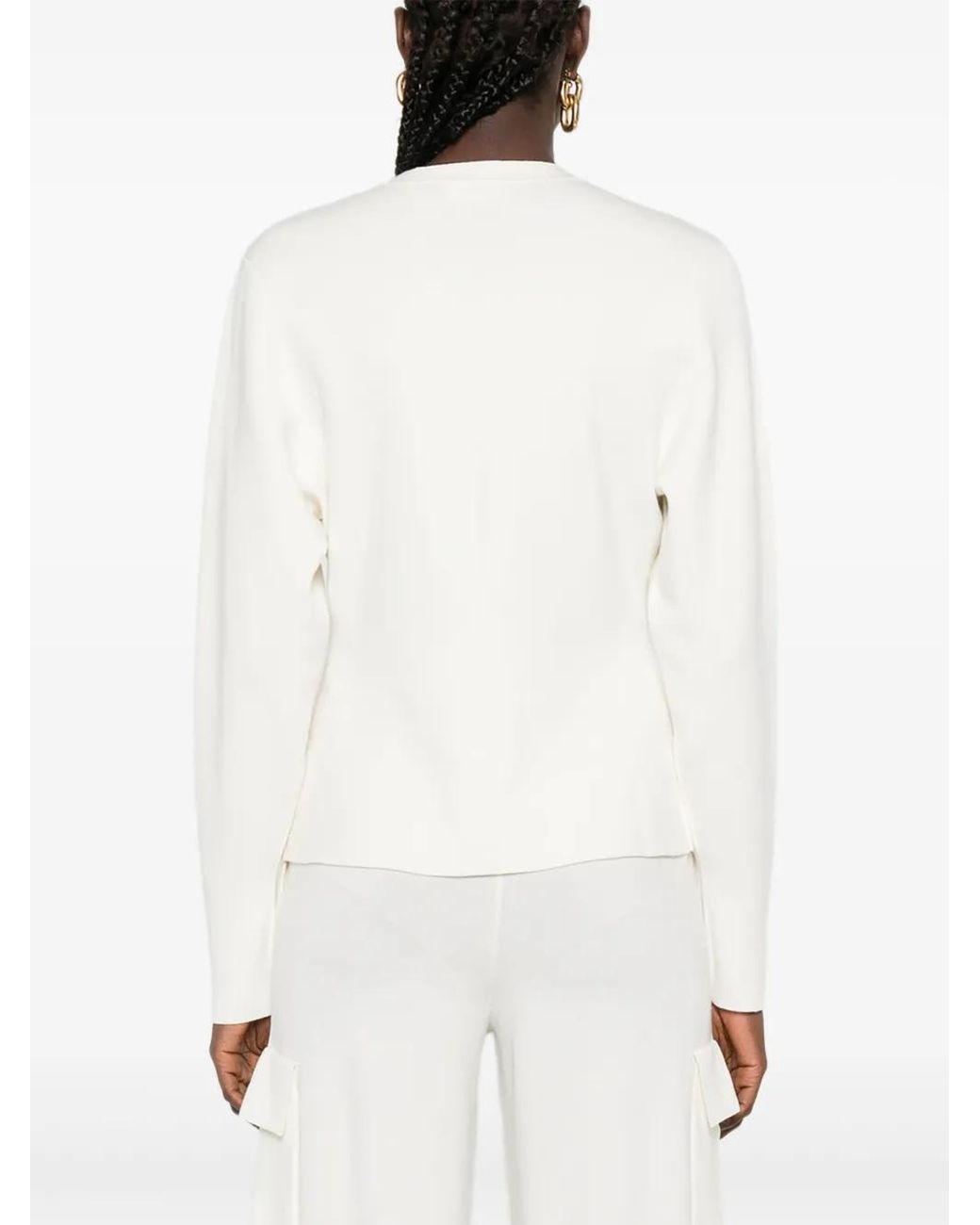 P.A.R.O.S.H. White Button-Front Cardigan