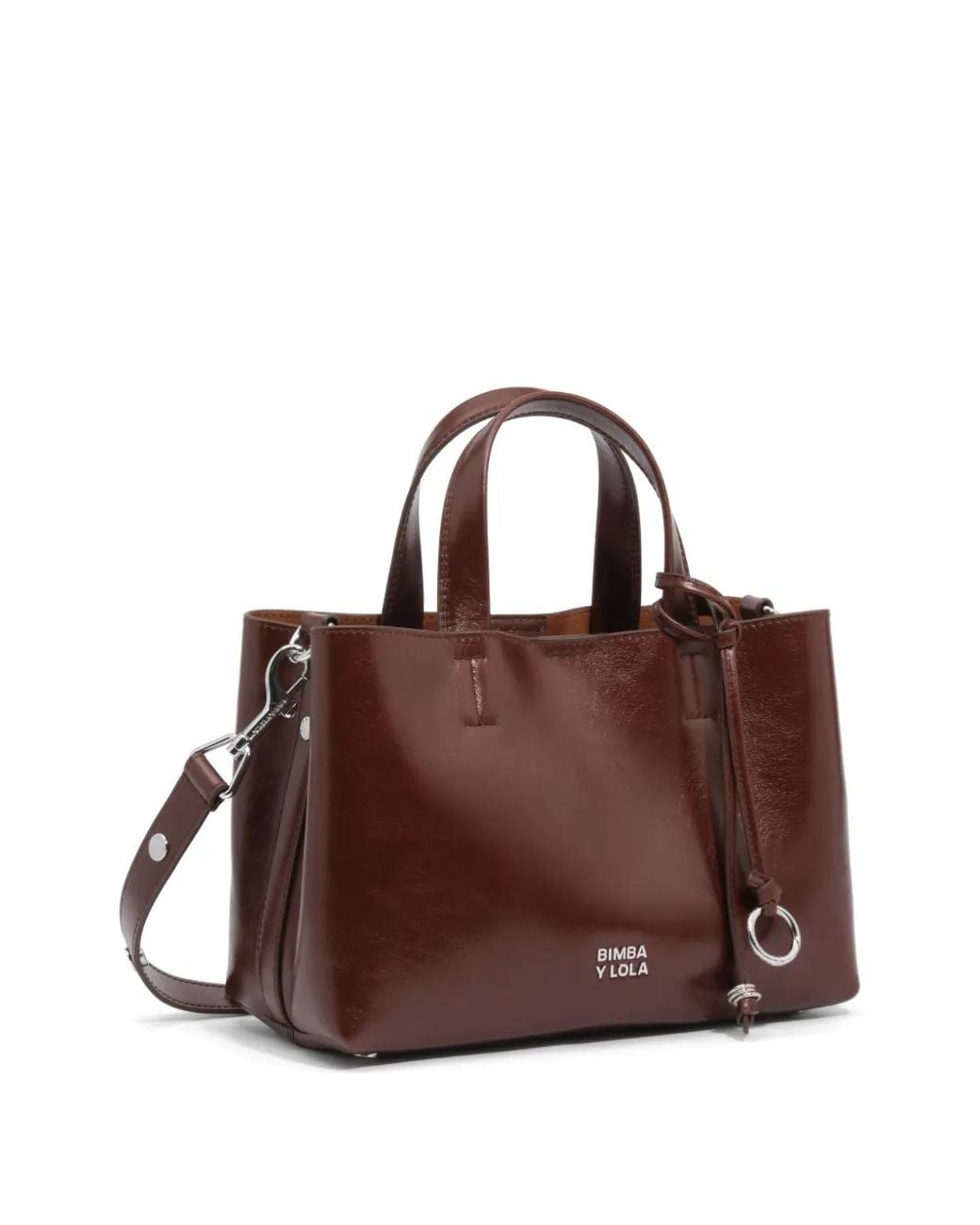 Bimba Y Lola Brown Medium Chihuahua Tote Bag Dark Tan-Leather