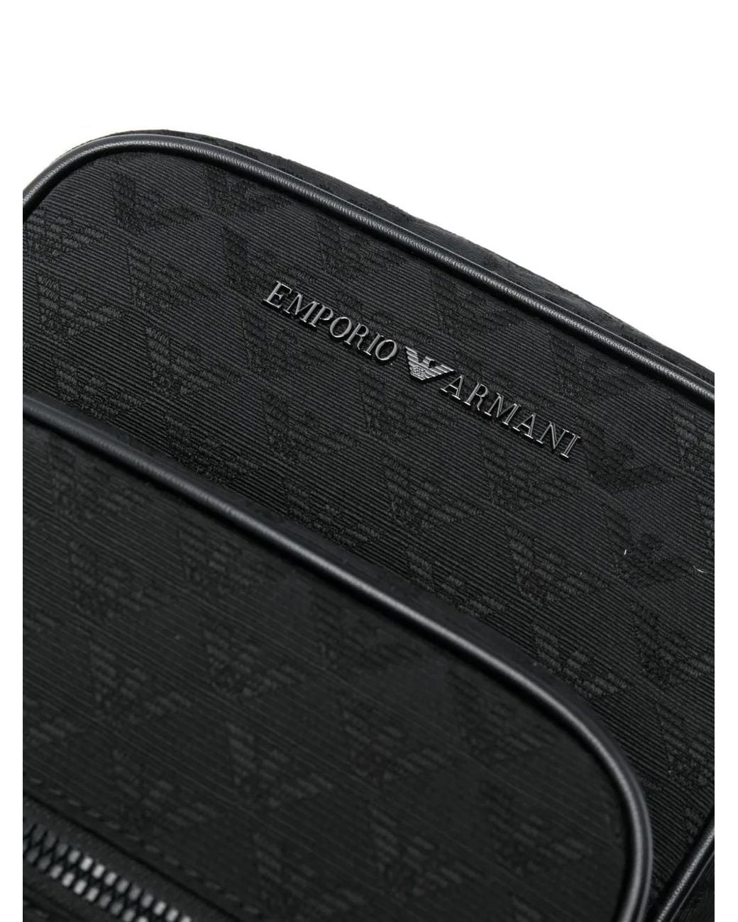 Emporio Armani Black Allover Logo Bodyback for men