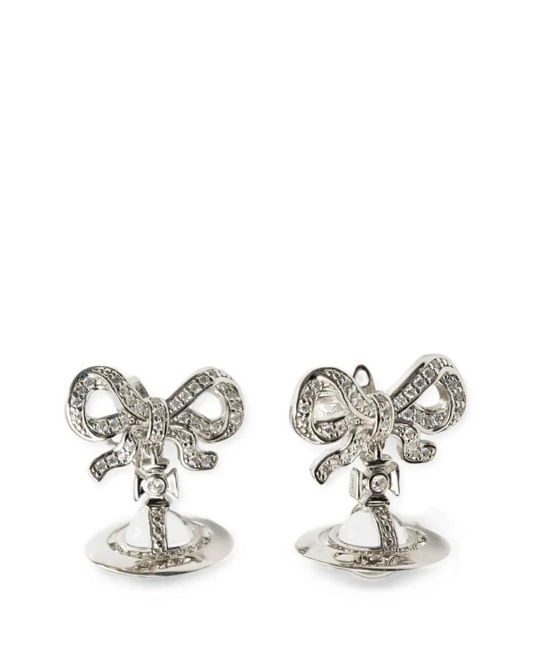 Vivienne Westwood White Octavie Orb Drop Earrings