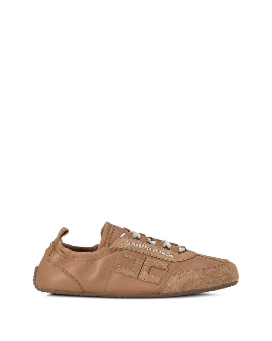 Elisabetta Franchi Brown Suede Panel Sneakers