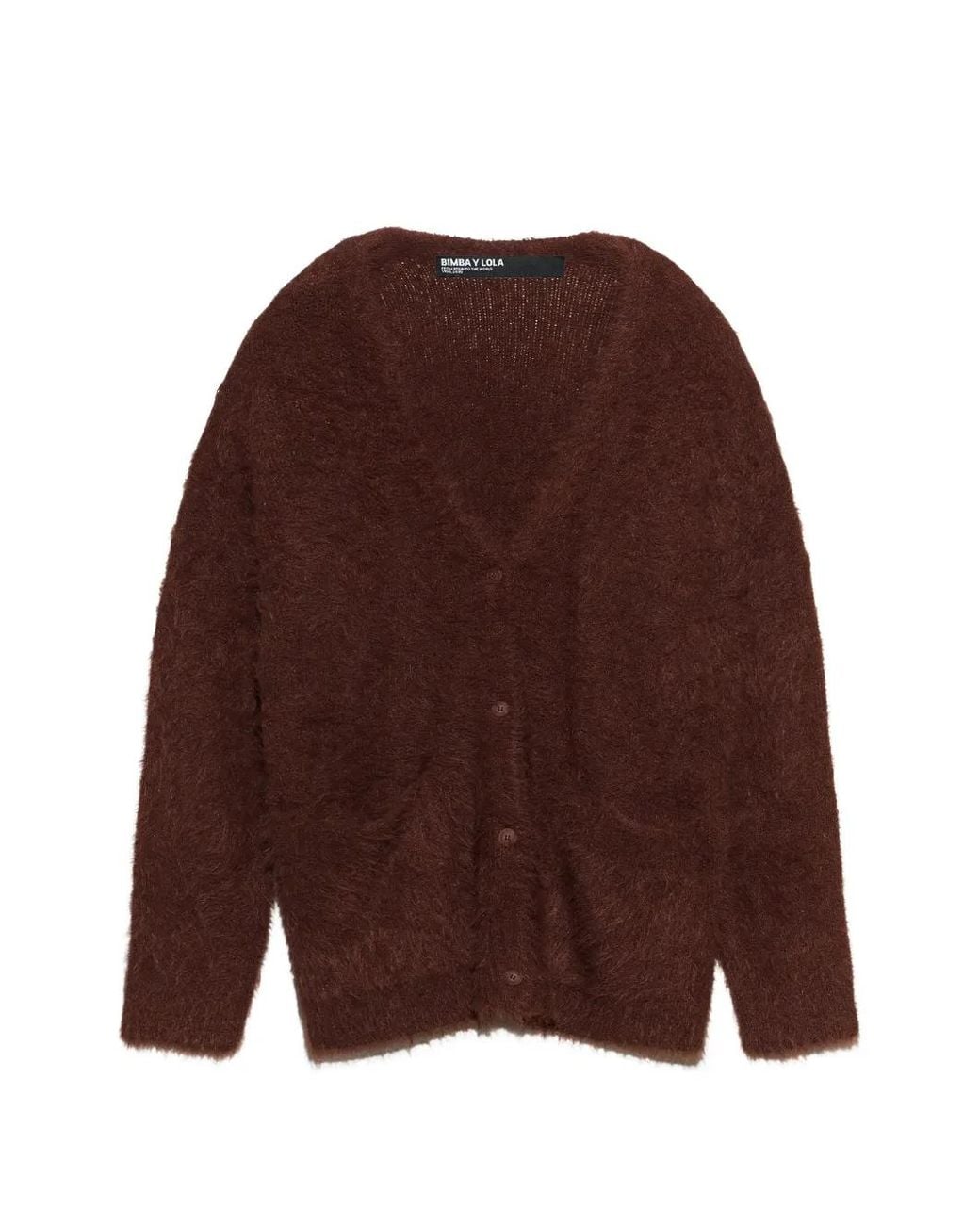 Bimba Y Lola Brown Long Fur Cardigan