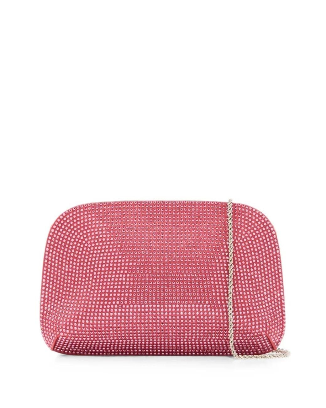 Giorgio Armani Pink Crystal-Embellished Satin Clutch Bag