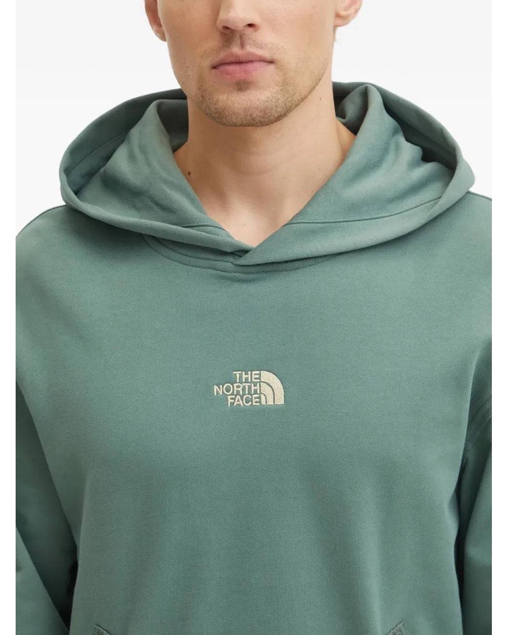 The North Face Green Logo-Embroidery Hoodie for men