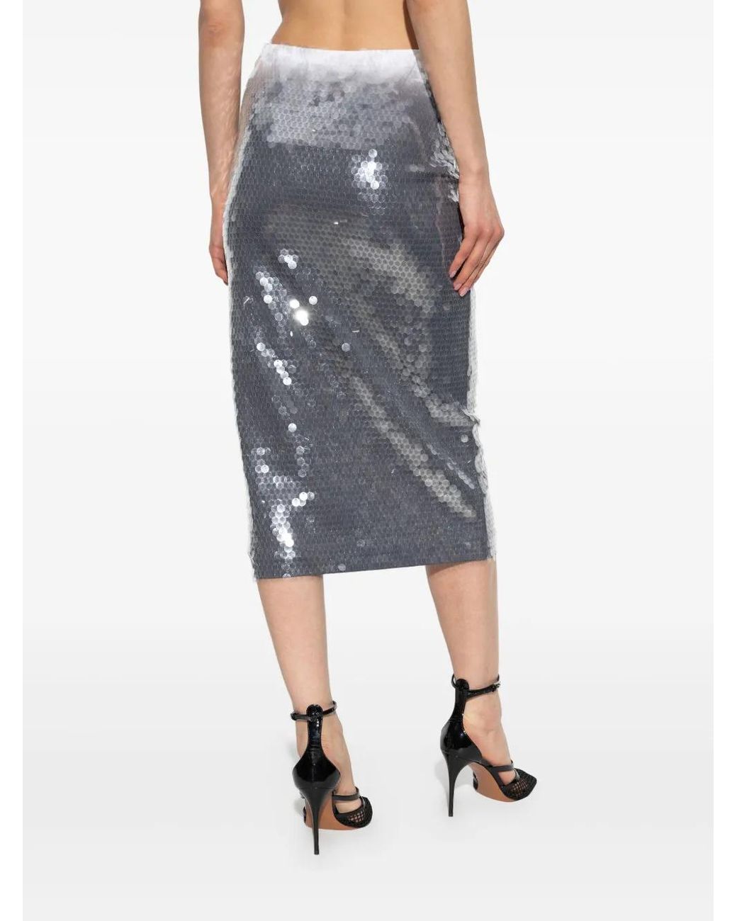 Sportmax Metallic Sequinned Pencil Skirt