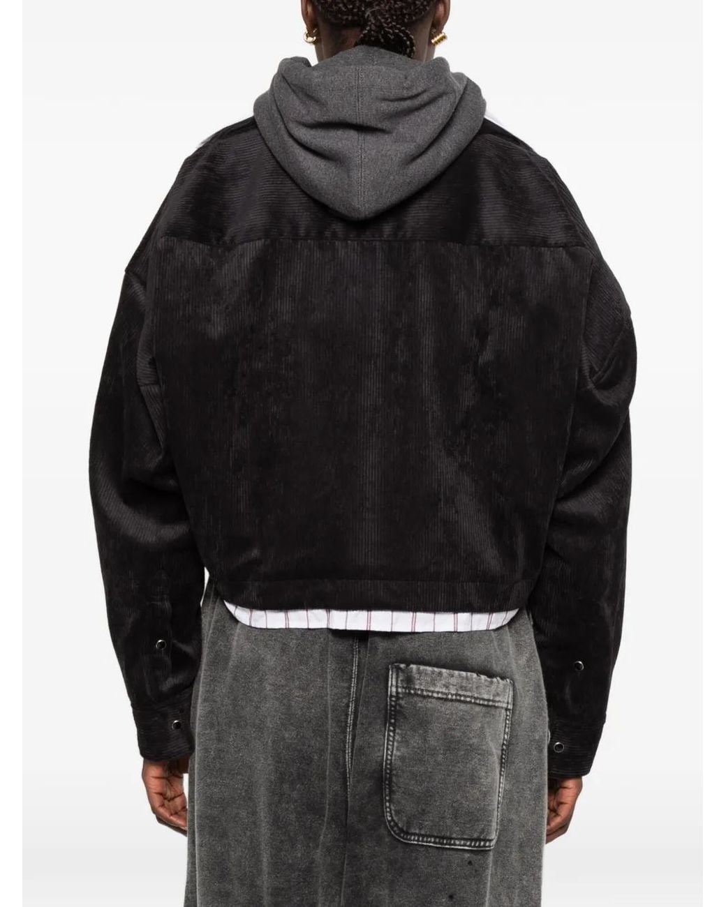 Maison Mihara Yasuhiro Black Layered-Effect Corduroy Shirt