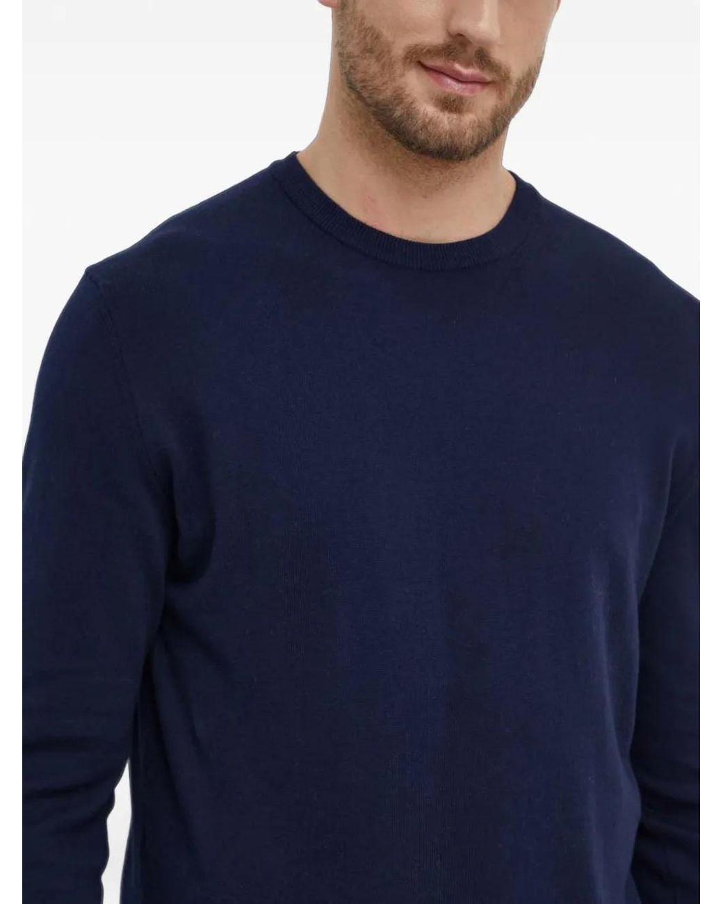 Benetton Blue Crew-Neck Sweater for men
