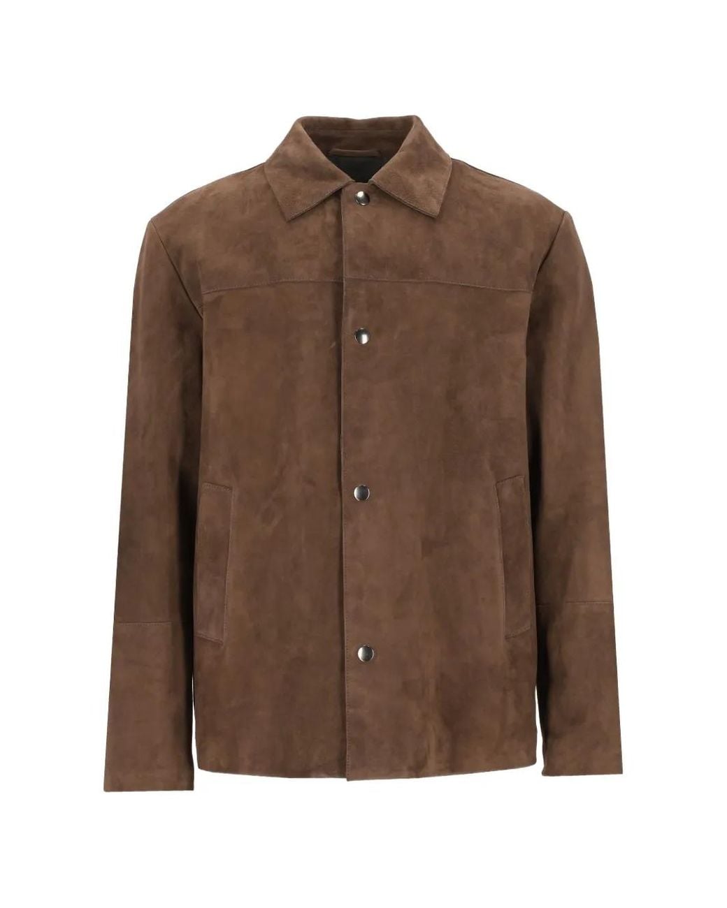 Grifoni Brown Suede Button-Fastening Jacket for men