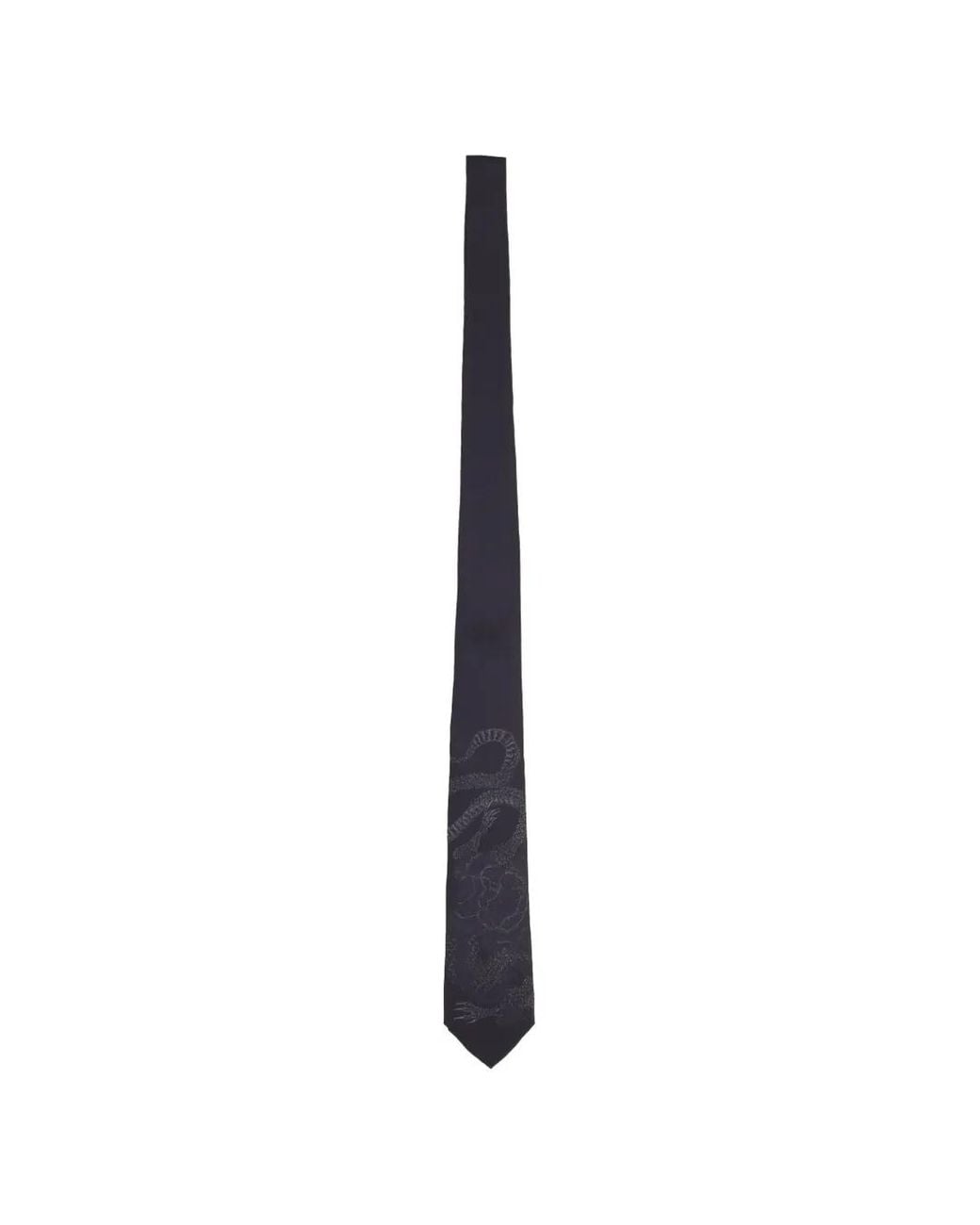 Our Legacy White Wyvern-Print Silk Tie for men
